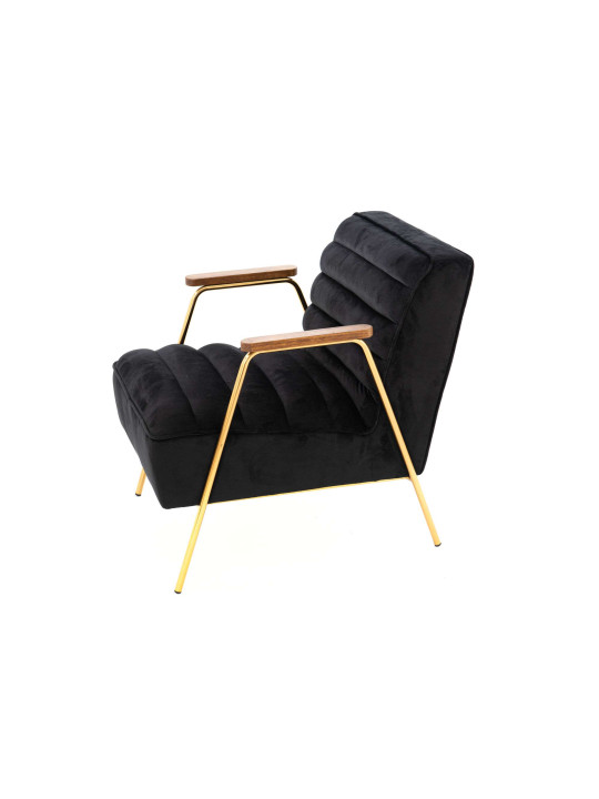 Fauteuil en velours noir Amadeus