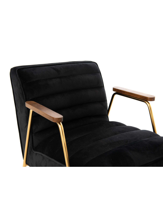 Fauteuil en velours noir Amadeus