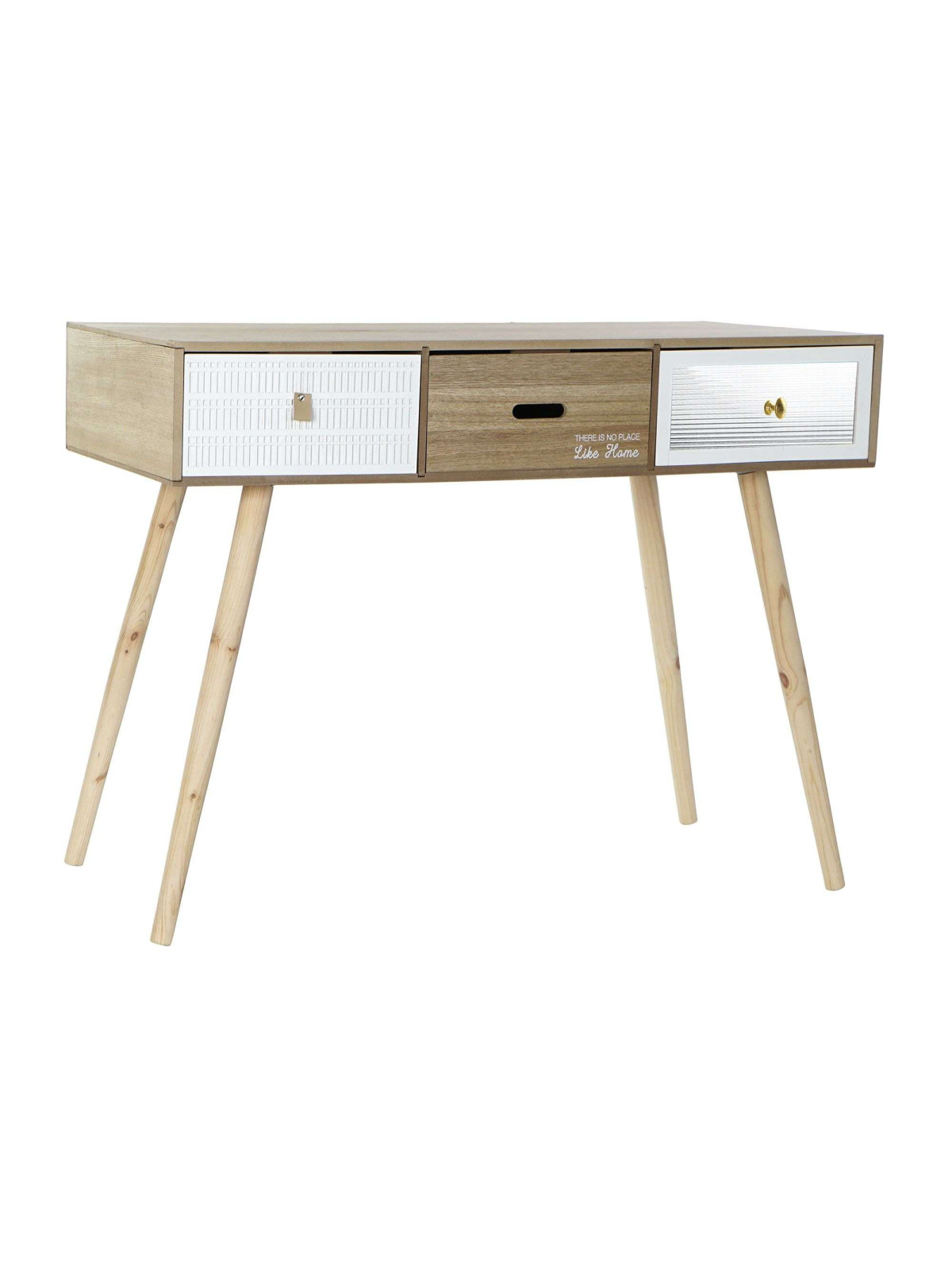 Bureau deco scandinave en blanc et tons naturels - vu sur