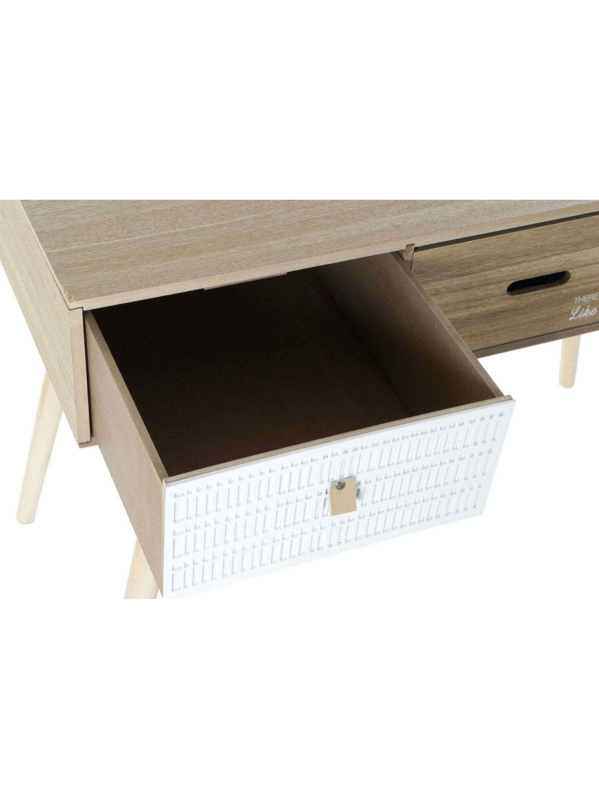 Bureau scandinave blanc et bois - Cbc-Meubles