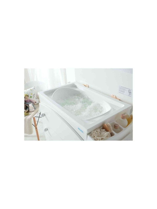 Commode à langer en bois naturel et blanc