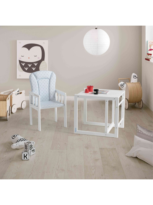 Chaise haute bébé en bois blanc Micuna - 30760