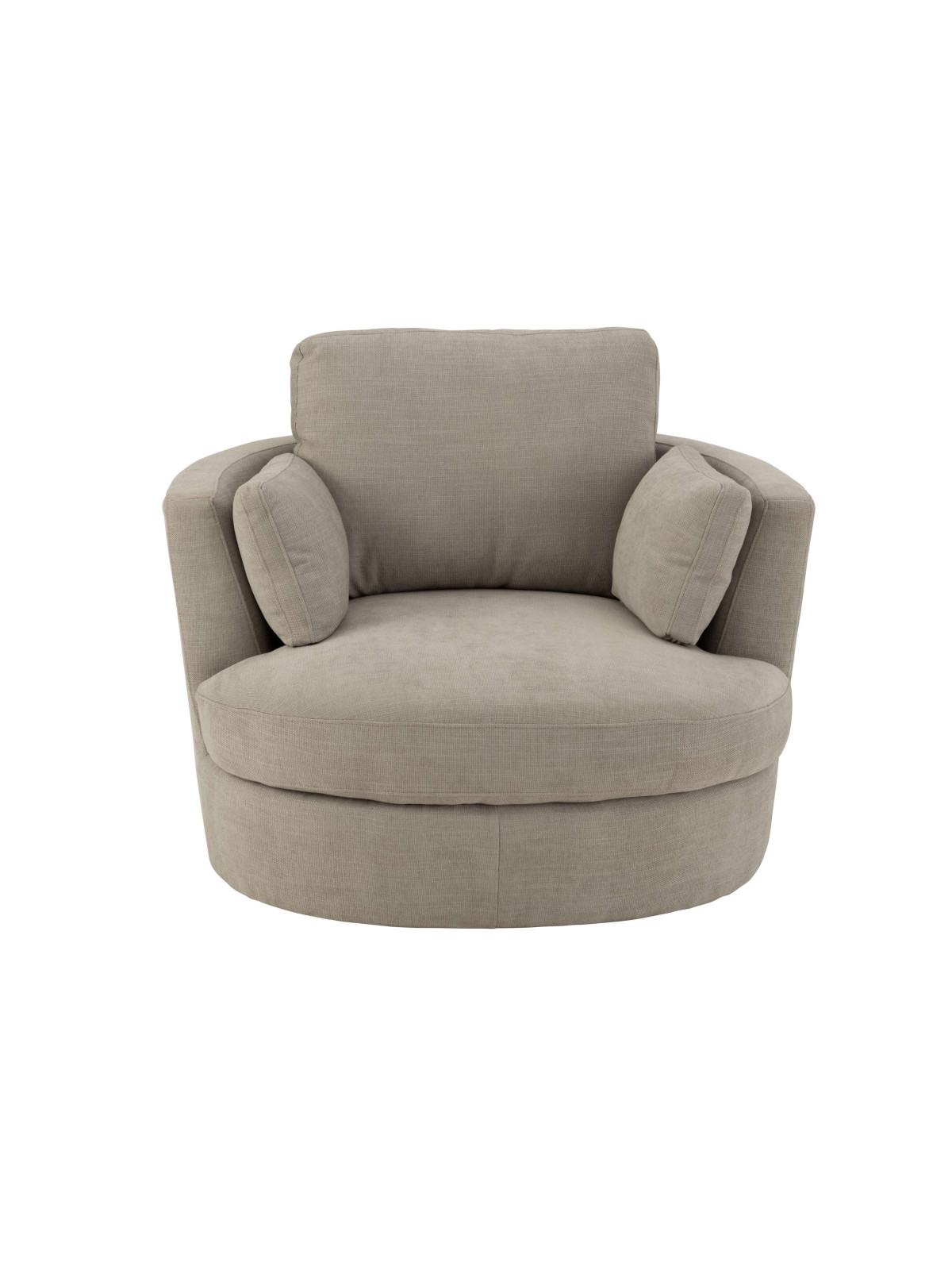 Fauteuil pivotant bois et tissus gris J-line