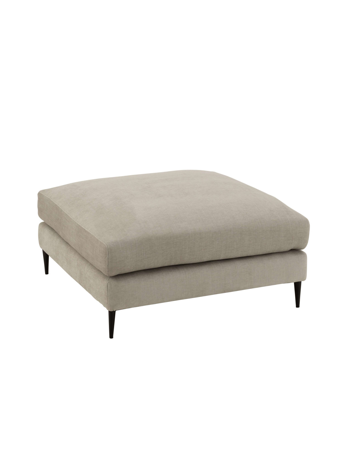 Pouf bois tissus gris Zoé