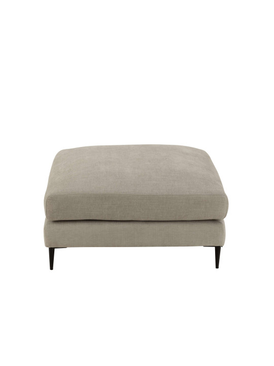 Pouf bois tissus gris Zoé