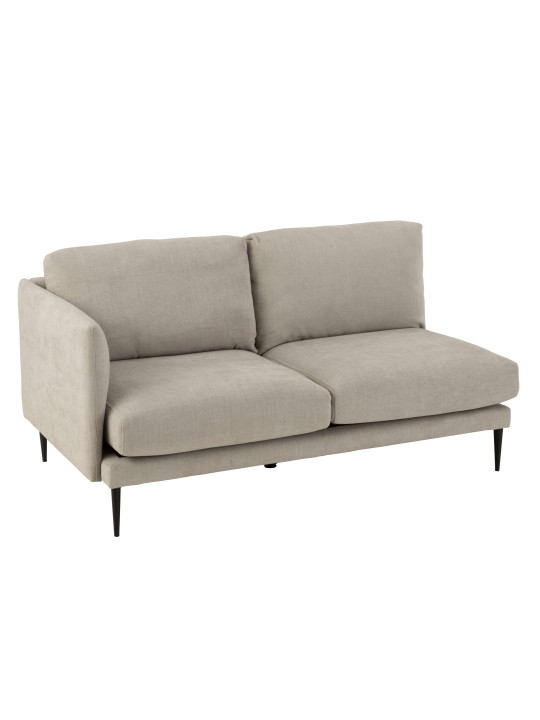 Canapé Zoe Bois/Tissu Gris Partie Gauche