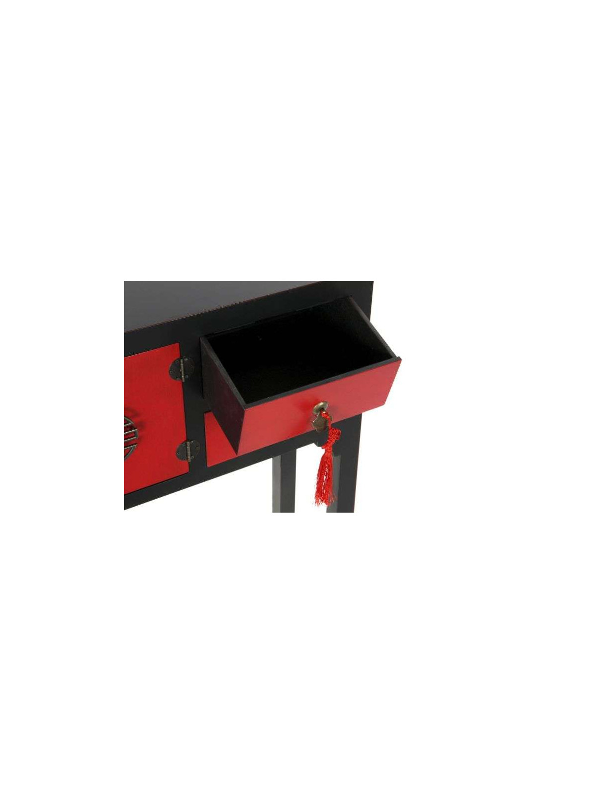 Console Chinoise Macao rouge et noire