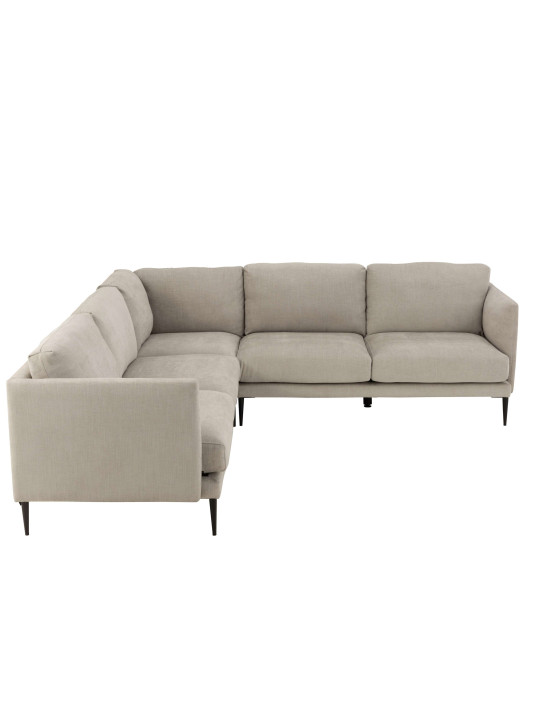 Canapé Zoe Bois/Tissu Gris Partie Droite Gauche