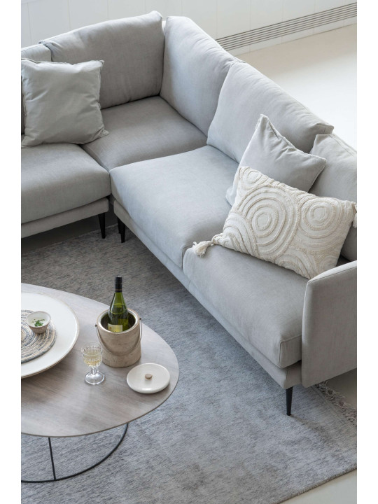 Canapé Zoe Bois/Tissu Gris Partie Droite Gauche