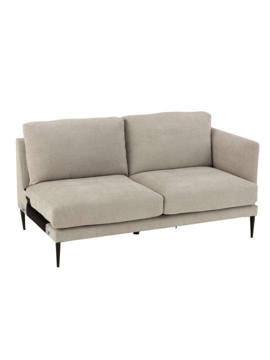 Canapé Zoe Bois/Tissu Gris Partie Droite Gauche