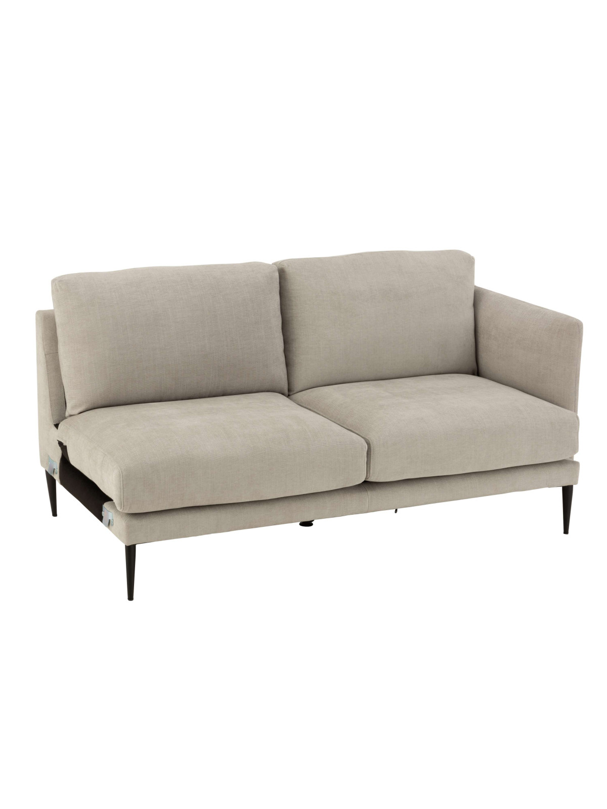 Canapé Zoe Bois/Tissu Gris Partie Droite Gauche