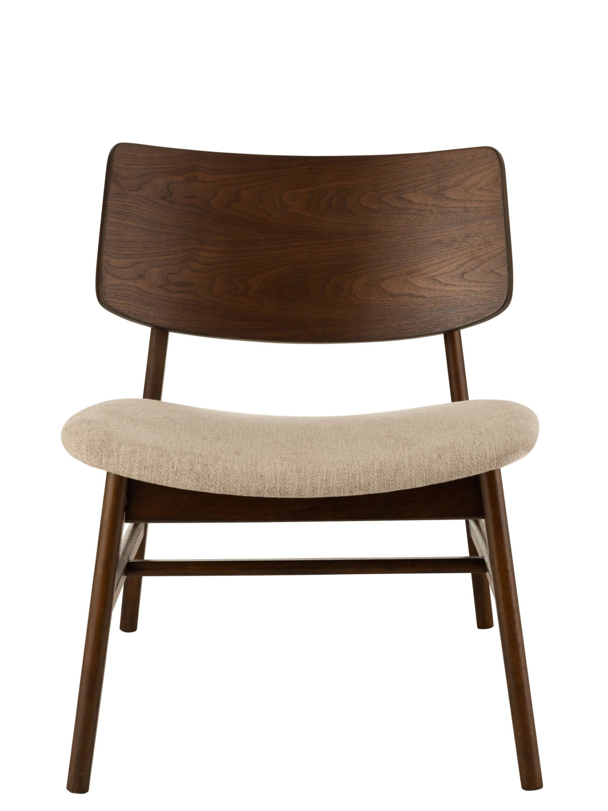 Chaise Ken Vintage Bois Hevea Brun/Beige