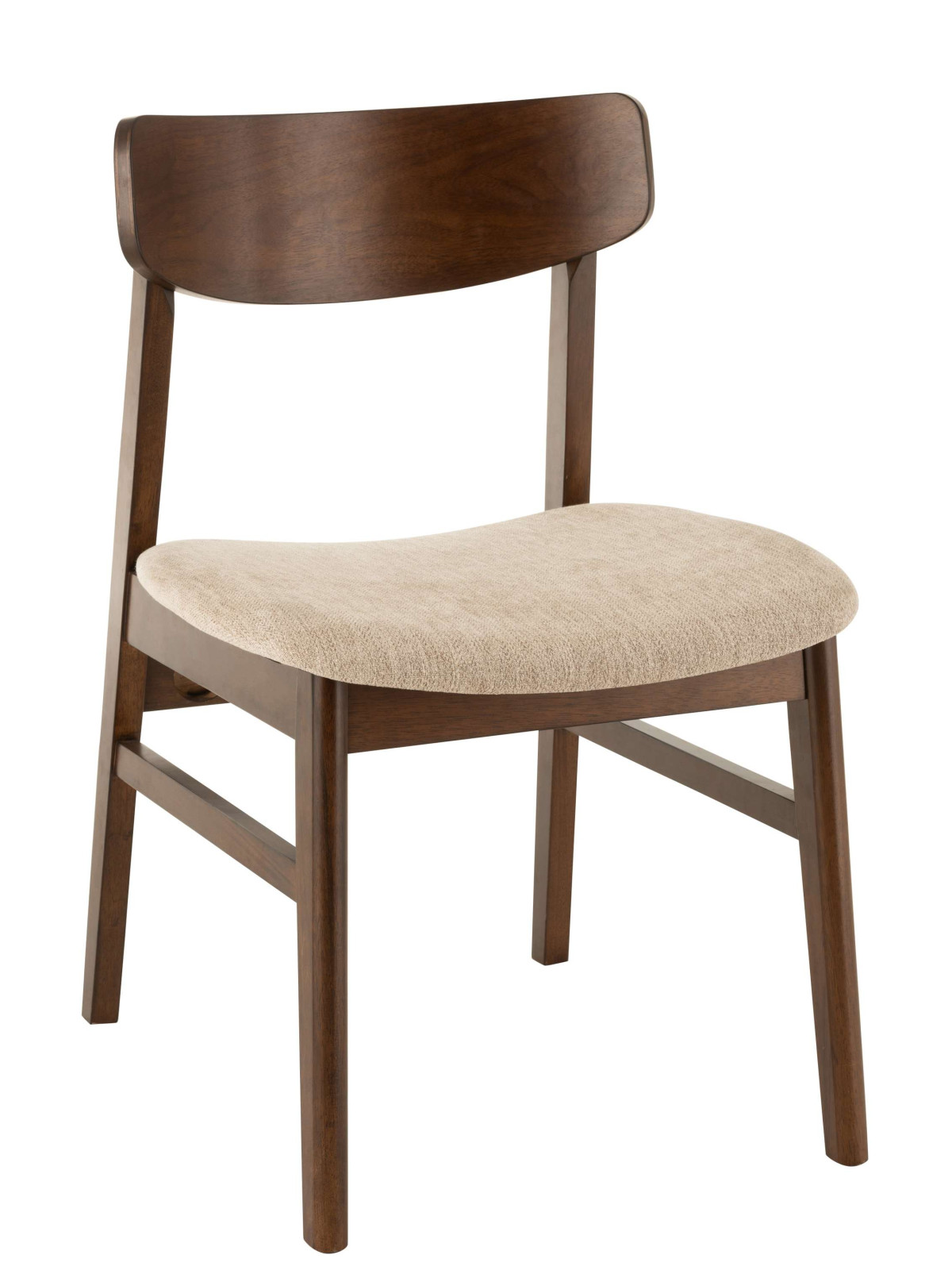 Chaise Ken Vintage Bois Hevea Brun/Beige H78 cm