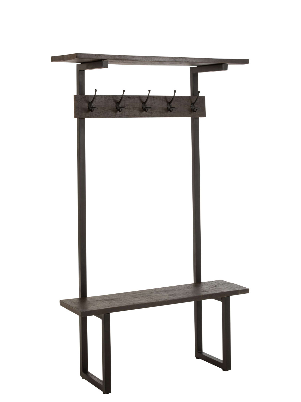 Banc porte-manteau bois manguier et fer J-line