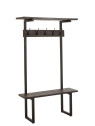 Banc porte-manteau bois manguier et fer J-line