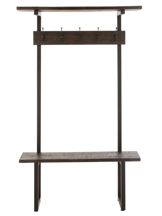 Banc porte-manteau bois manguier et fer J-line