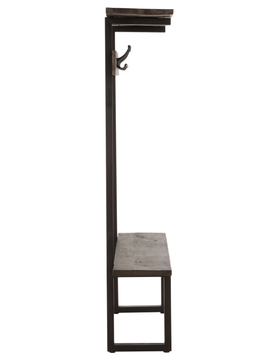 Banc porte-manteau bois manguier et fer J-line