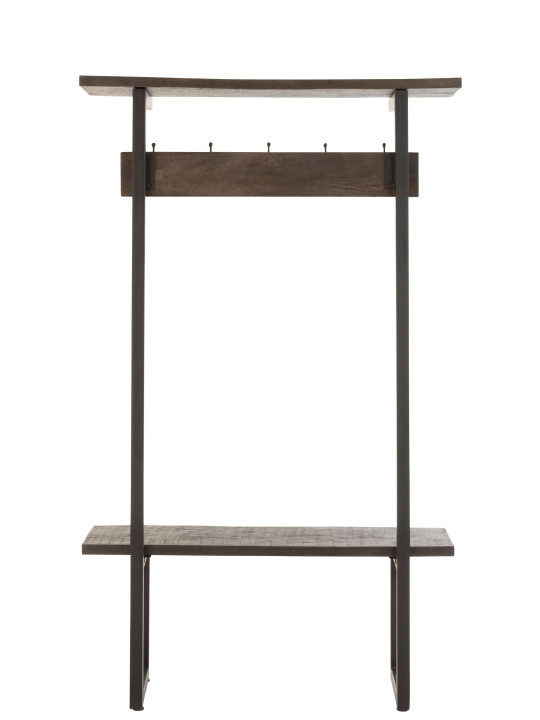 Banc porte-manteau bois manguier et fer J-line