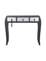 Console Chinoise Macao 3 tiroirs noire et argent
