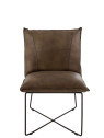 Chaise Lounge Cuir/Fer Gris-Vert J-line Chaise Lounge Cuir/Fer Gris-Vert J-line