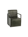 Chaise Cuir/Metal Vert/Noir Chaise Cuir/Metal Vert/Noir