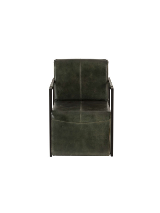 Chaise Cuir/Metal Vert/Noir Chaise Cuir/Metal Vert/Noir