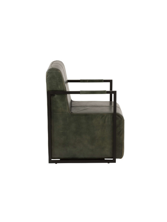 Chaise Cuir/Metal Vert/Noir Chaise Cuir/Metal Vert/Noir