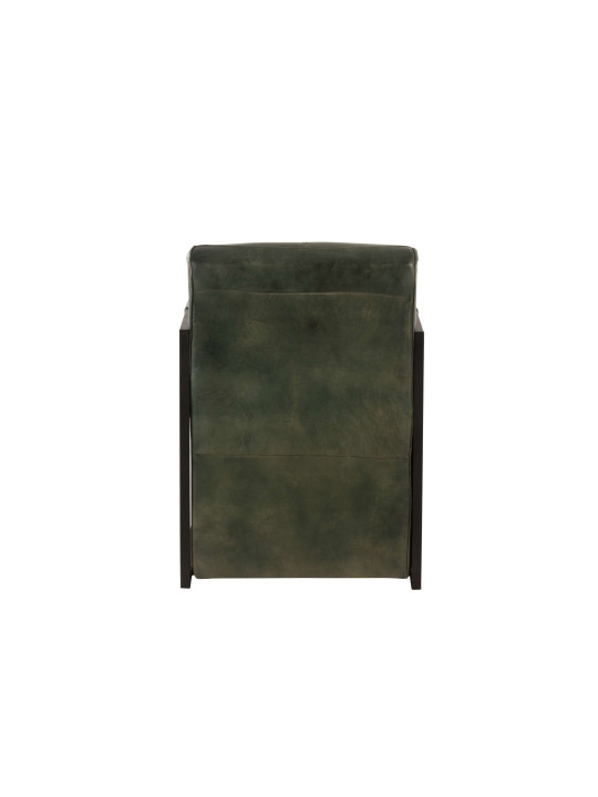 Chaise Cuir/Metal Vert/Noir Chaise Cuir/Metal Vert/Noir