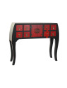 Console Chinoise Macao Galbée 8 tiroirs 2 portes noire et rouge