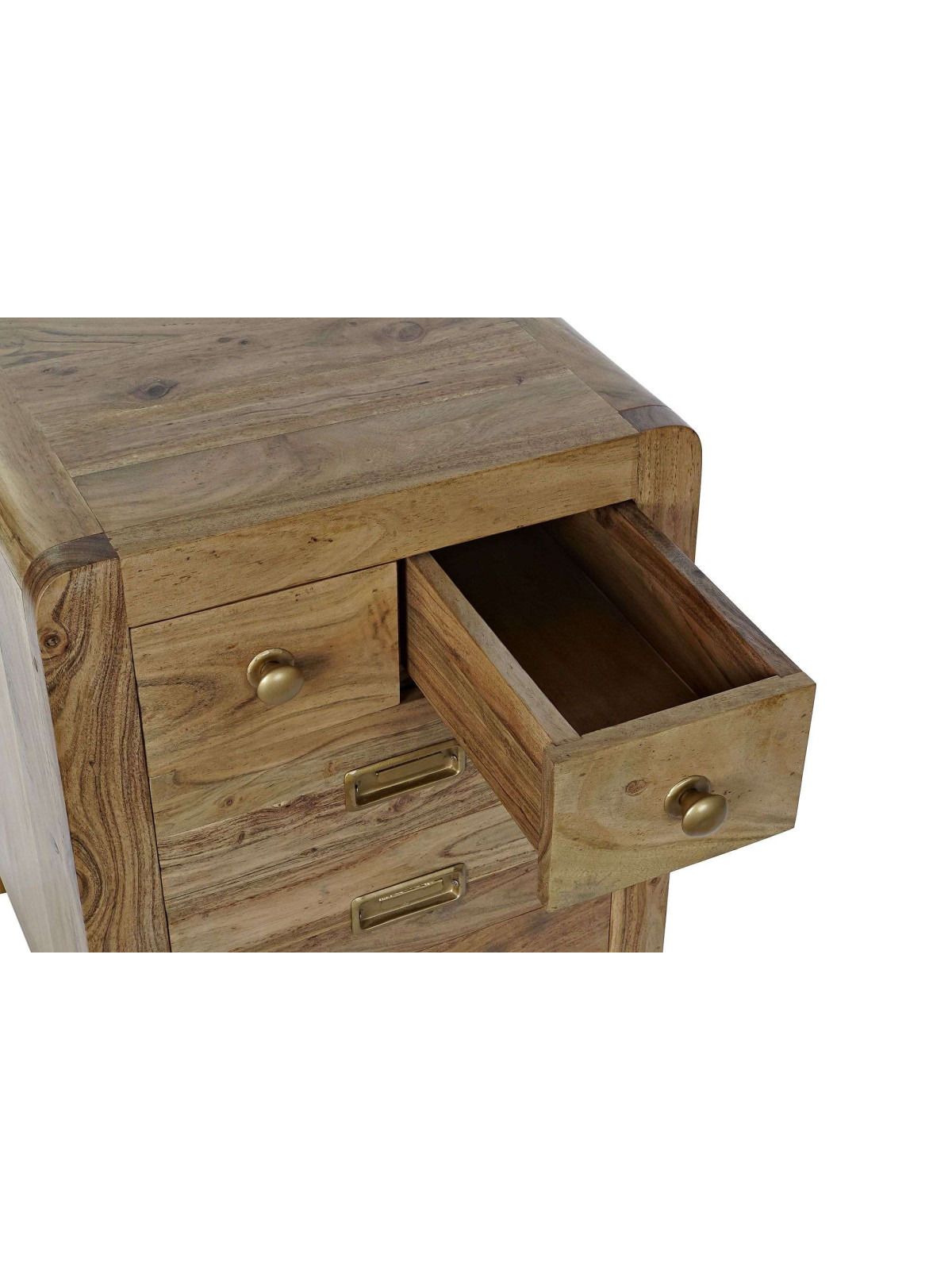 Chevet acacia naturel 5 tiroirs