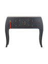 Console Chinoise Macao Galbée Noire 8 tiroirs 2 portes 