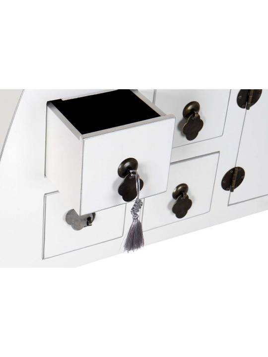 Console Chinoise Macao Galbée 8 tiroirs 2 portes Blanche Console Chinoise Macao Galbée 8 tiroirs 2 portes Blanche