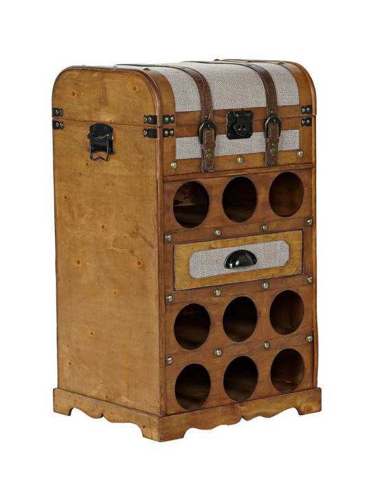 Porte Bouteilles peuplier Toile 41X36X71 Porte Bouteilles peuplier Toile 41X36X71