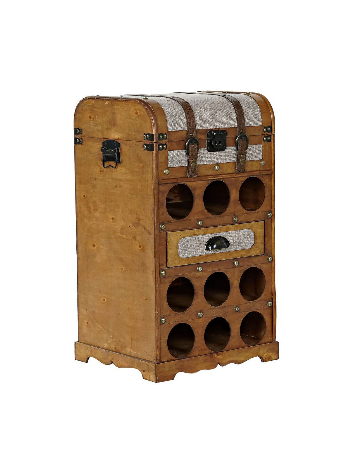 Porte Bouteilles peuplier Toile 41X36X71