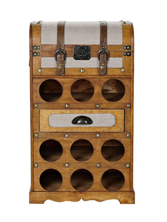 Porte Bouteilles peuplier Toile 41X36X71 Porte Bouteilles peuplier Toile 41X36X71