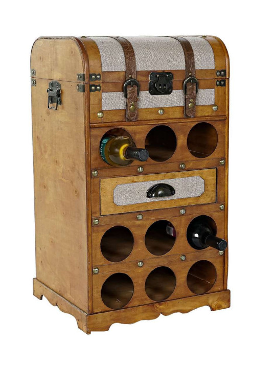 Porte Bouteilles peuplier Toile 41X36X71 Porte Bouteilles peuplier Toile 41X36X71