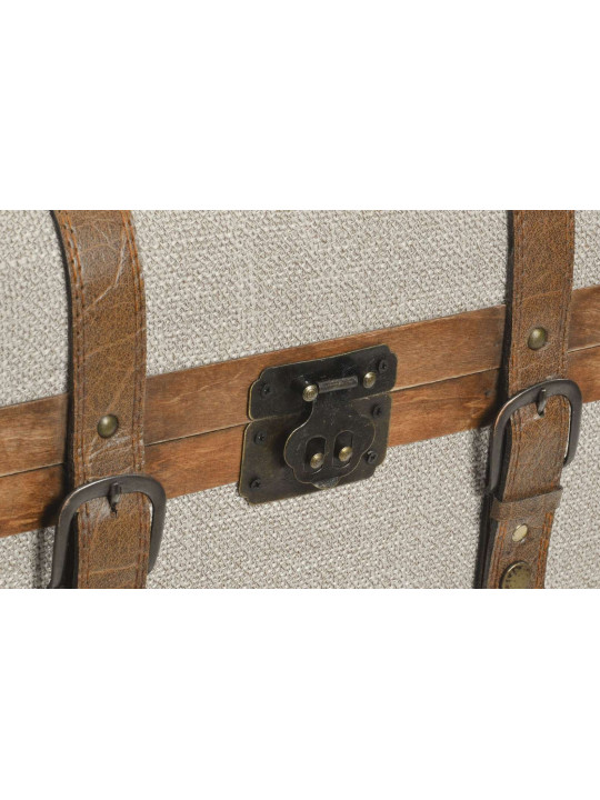 Petite commode Peuplier toile 46X34X71 marron Petite commode Peuplier toile 46X34X71 marron