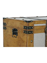 Set de 3 coffres en peuplier et Toile 81X49X45 Marron Set de 3 coffres en peuplier et Toile 81X49X45 Marron