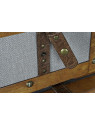 Set de 3 coffres en peuplier et Toile 81X49X45 Marron Set de 3 coffres en peuplier et Toile 81X49X45 Marron