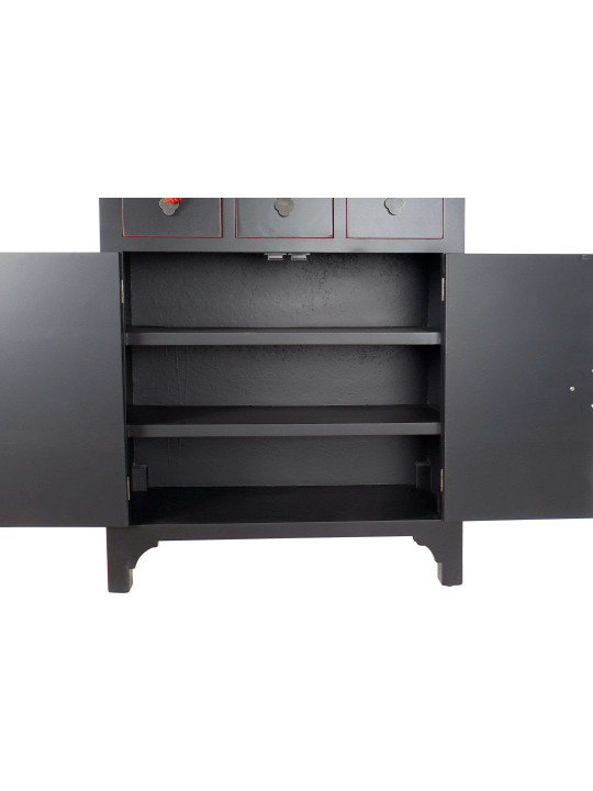 Armoire chinoise basse MACAO Noire Armoire chinoise basse MACAO Noire