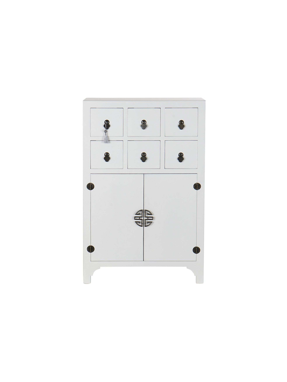 Armoire chinoise basse MACAO Blanche