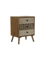 Chevet en bois MAYA en bois impression ethniques Chevet en bois MAYA en bois impression ethniques