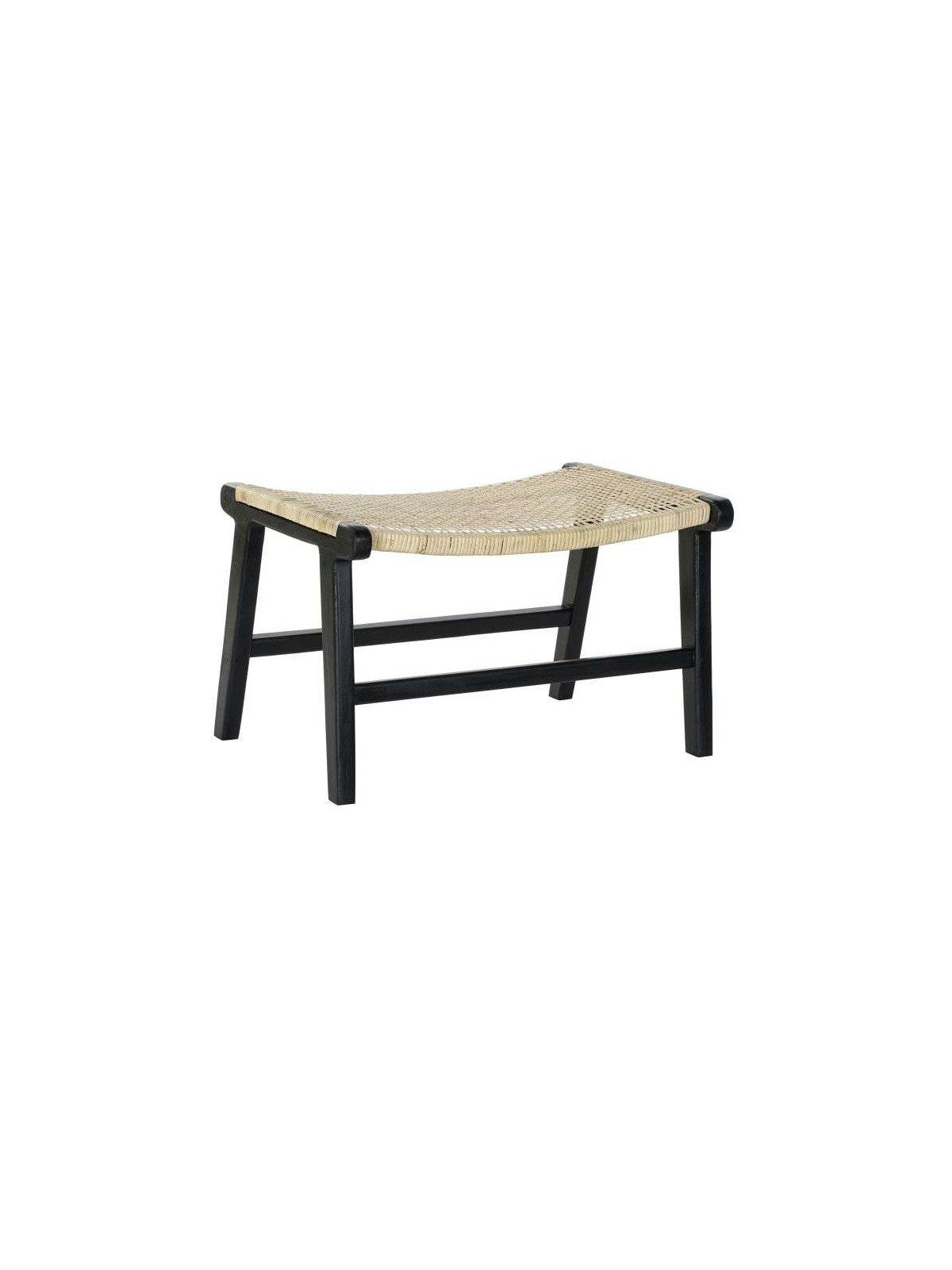 Banc en rotin et teck noir SOOK