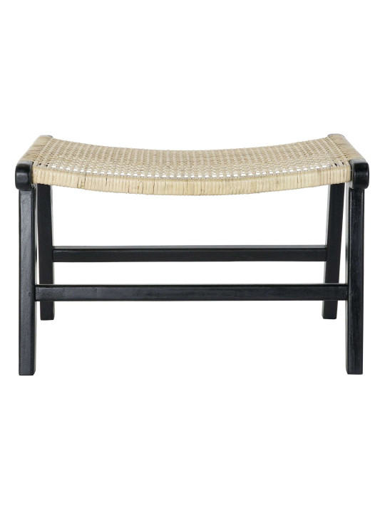 Banc en rotin et teck noir SOOK