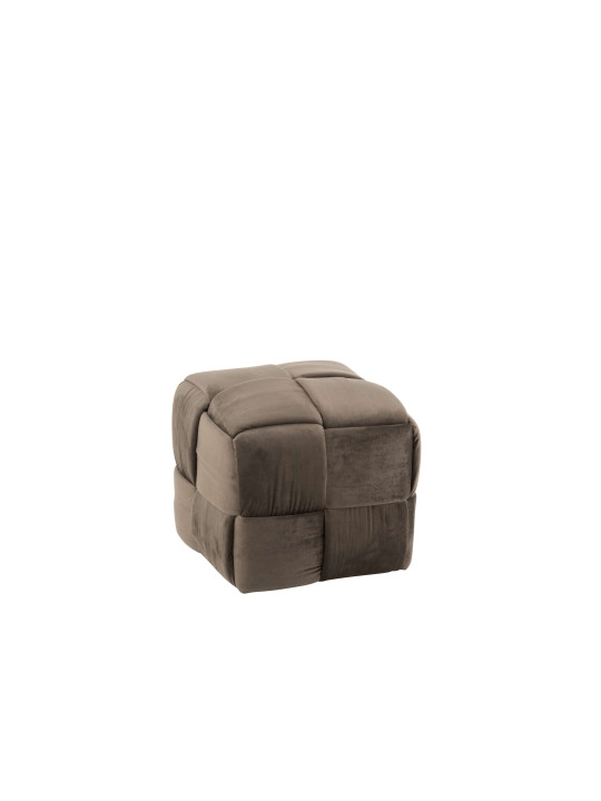 Pouf Design Taupe Bois/Textile