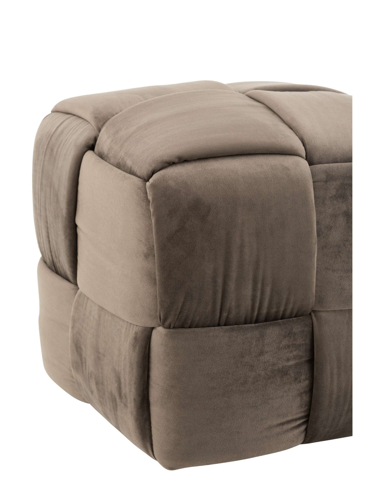 Pouf Design Taupe Bois/Textile