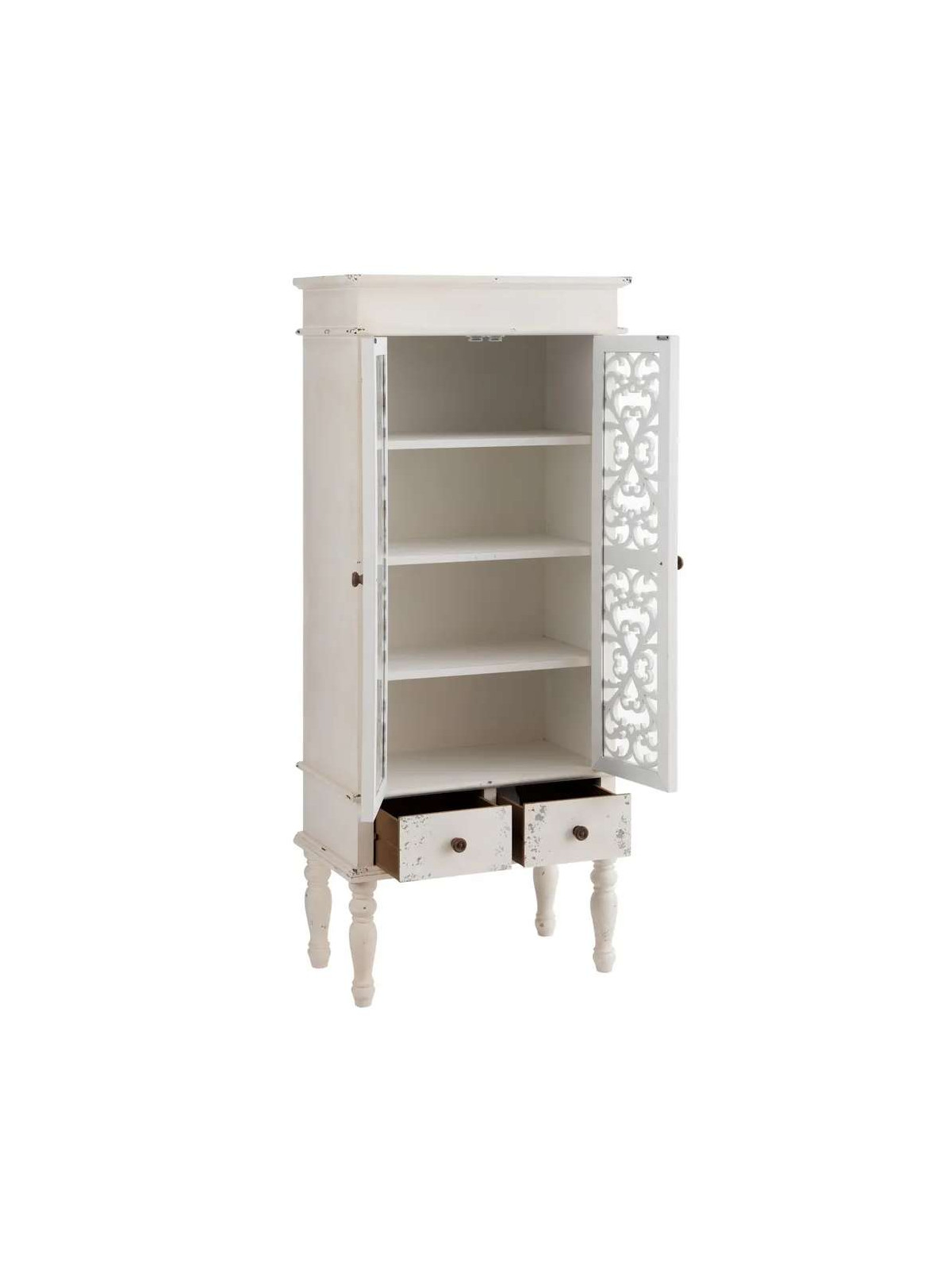 Vitrine Vénisia en bois patiné