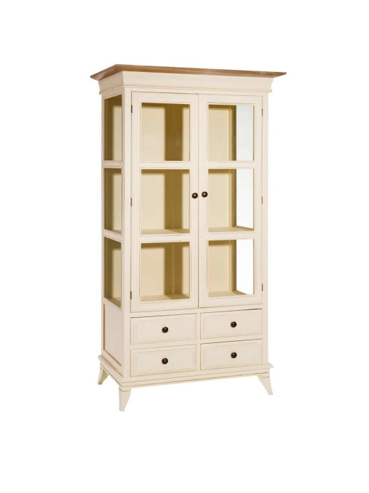 Armoire vitrée Alméria en bois de pin