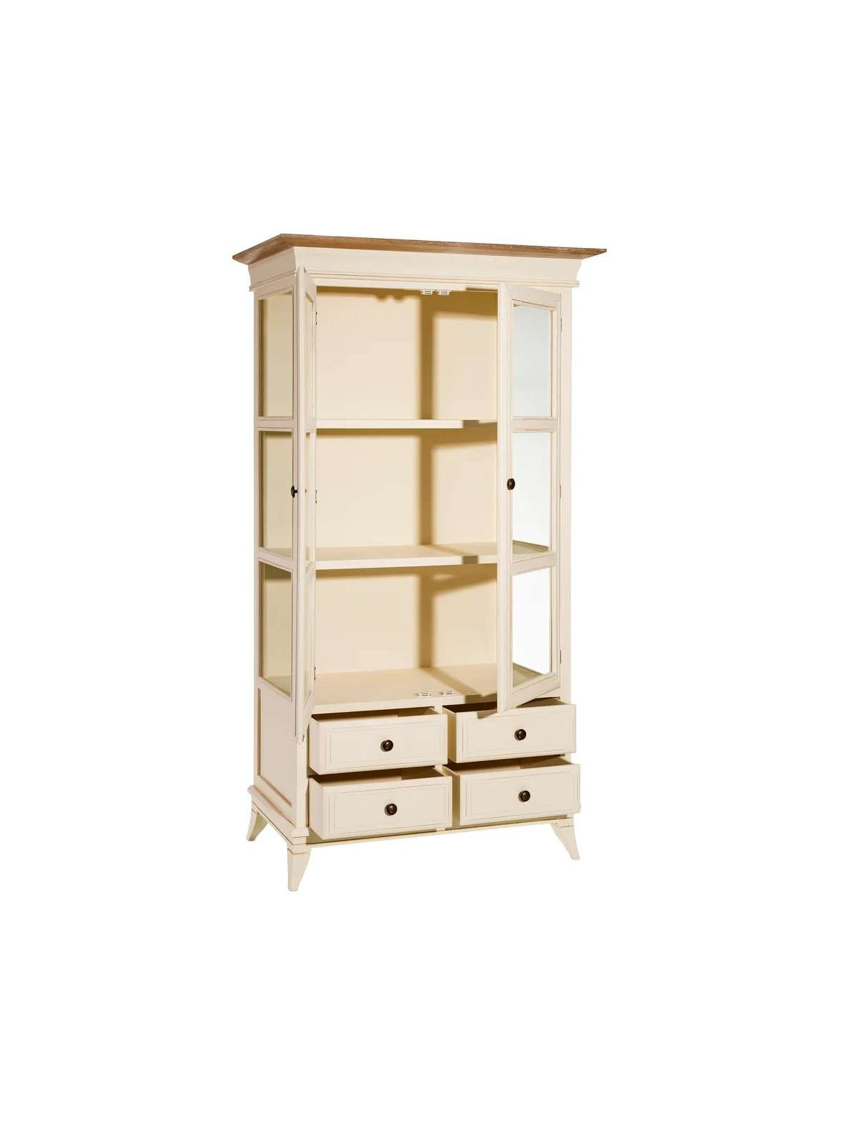 Armoire vitrée Alméria en bois de pin