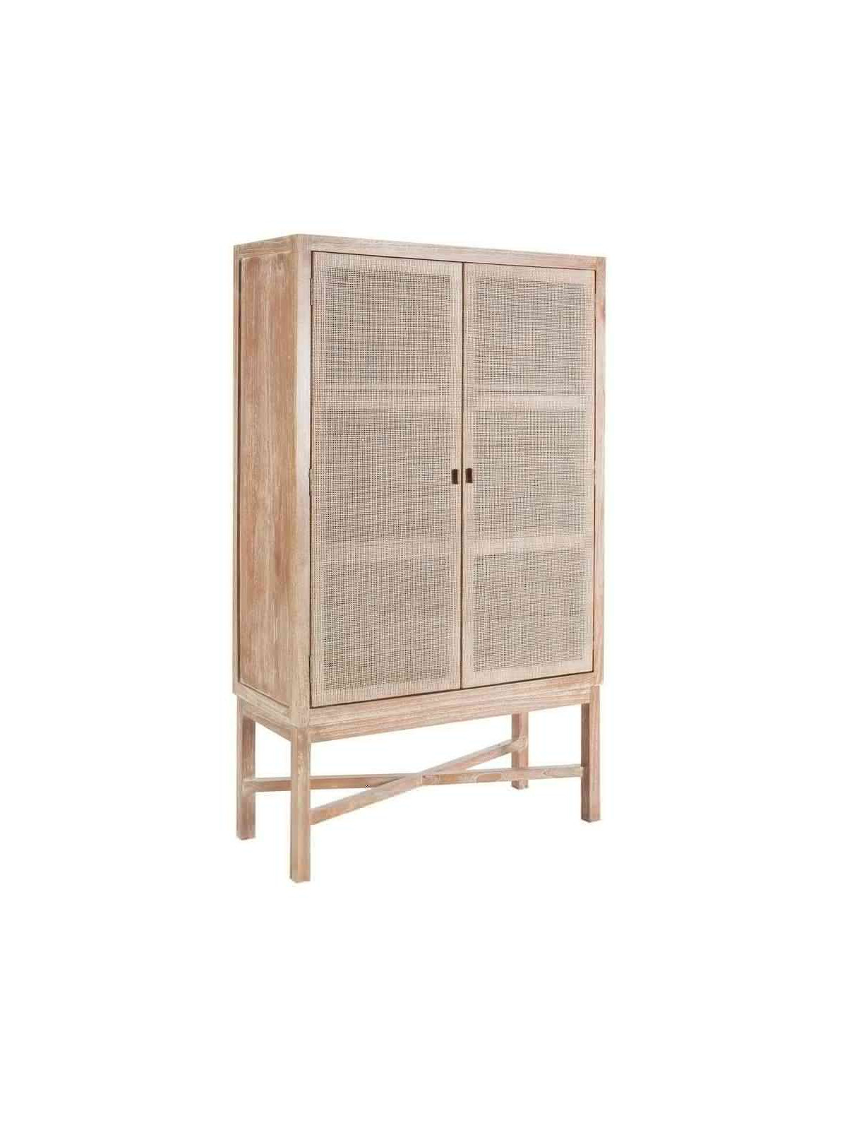 Armoire Neyra en bois de mindi blanchi